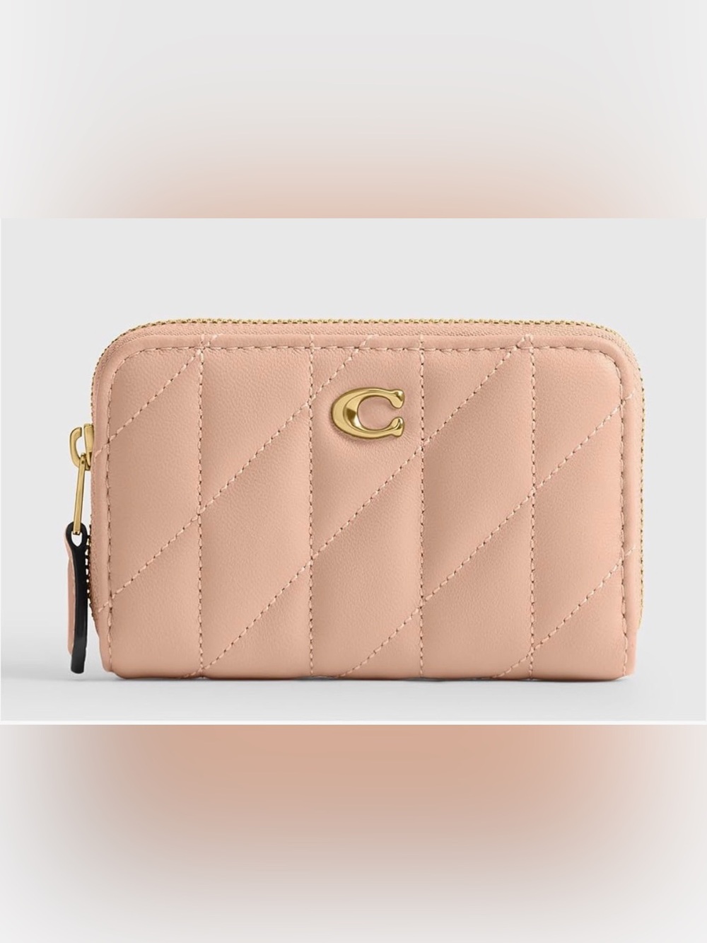 🤍New Coach Essential Small Zip Around Card Case in Cream (Sold Out Online)